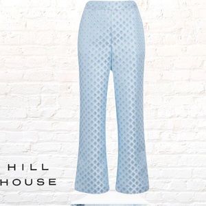 Hill House Winston Pants in Snowflake Brocade Size Small Light Blue NWT